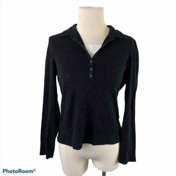 🌿4/$35 🌿JACOB‎ CONNEXION Black Long Sleeve Shirt - Picture 7 of 7